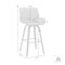 Armen Living Tyler 26" Counter Height Swivel Brown Faux Leather and Walnut Wood Bar Stool LCTYBABRWA26 - alternate 9